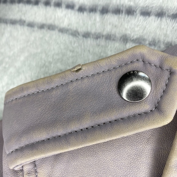 IRO Ashville Cropped Leather Jacket in Light Purple Size 40 - Picture 11 of 16